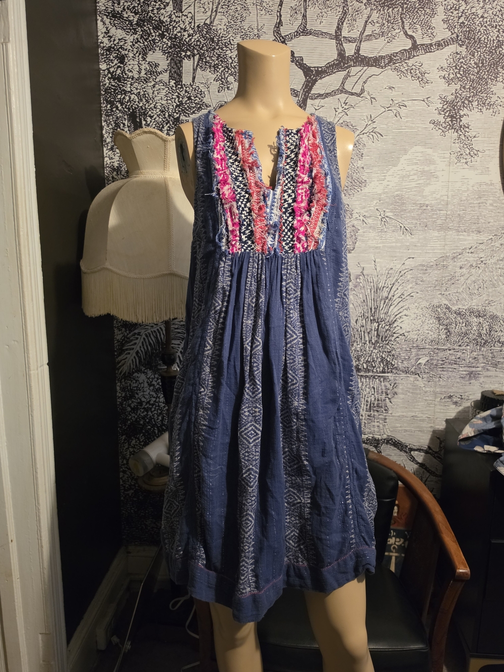 Anthropologie Akemi + Kin Morwen Boho Embroidered Dress 4 NWOT